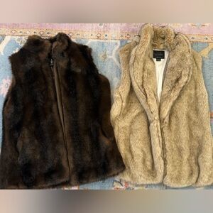 Sanctuary Faux Fur Vest in Brown and Cream